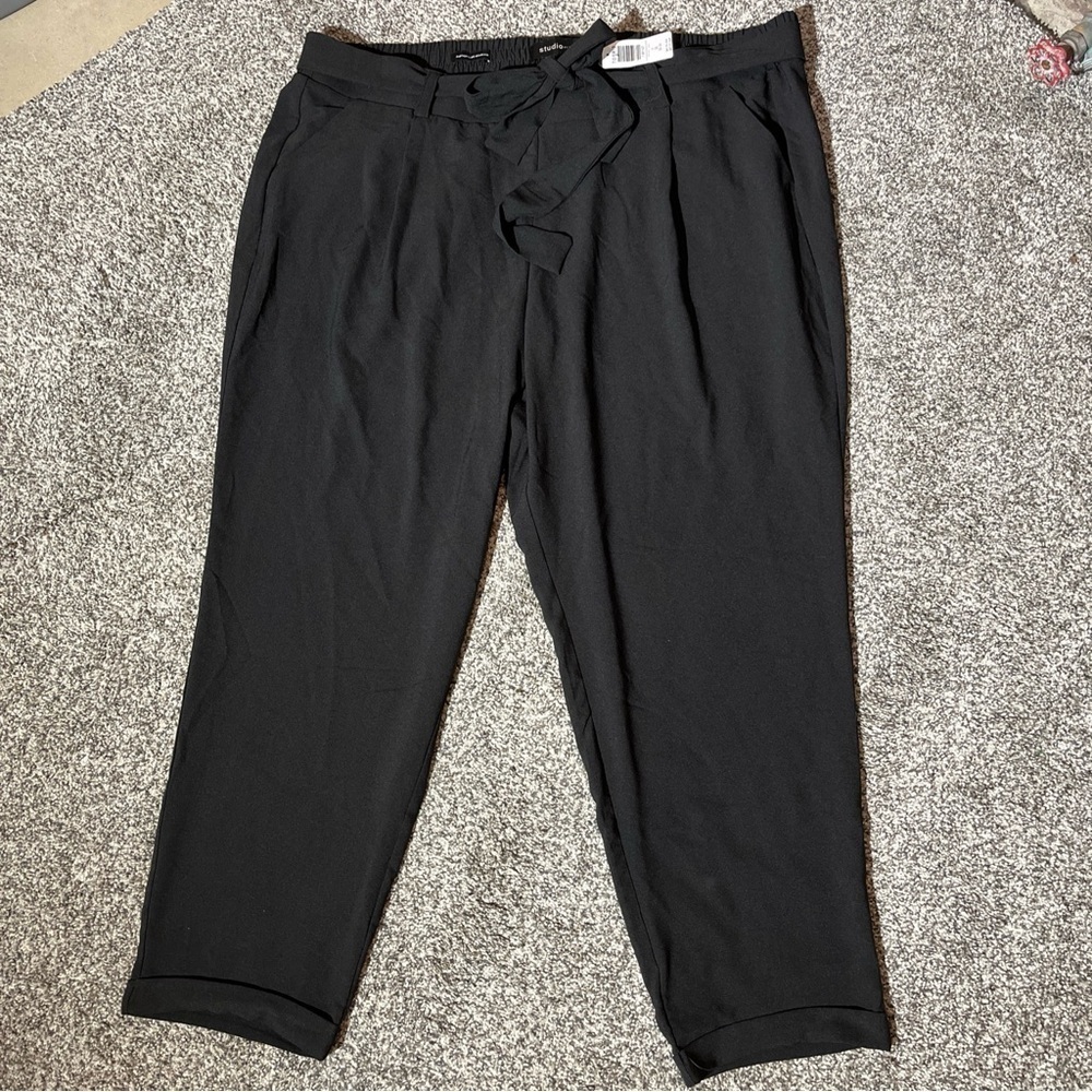 Studio by Torrid Womens Pants Black 3 High Rise Pull On Belted NWT